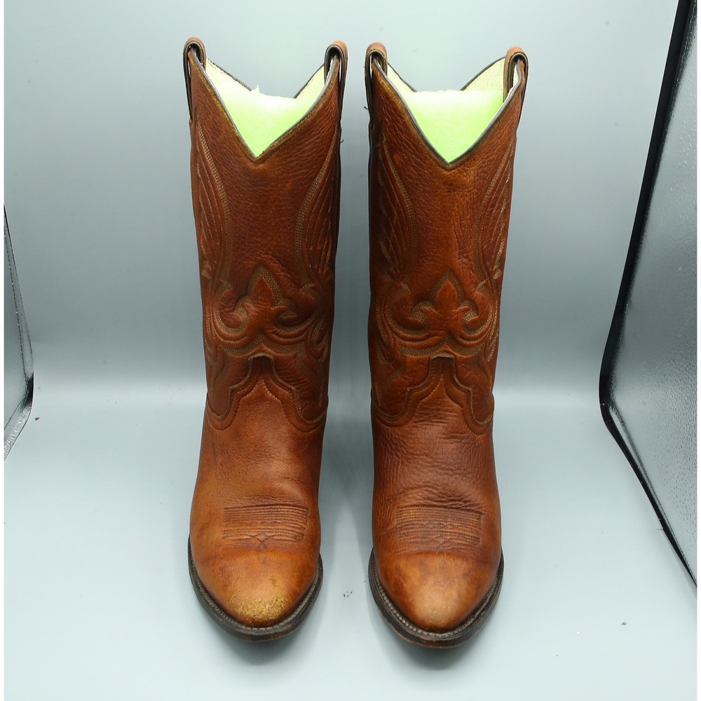 Abilene Boots Womens 8.5 M Brown Leather Western Cowboy Pointed Toe 9206